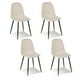 thumbnail image 1 of Juego de 4 Sillas de Comedor Beige HOMEMAKE FURNITURE Asiento de Felpa Tubo de Metal Escandinavo Minimalista, 1 of 7