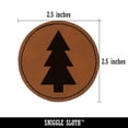 thumbnail image 2 of Pine Tree 2.5" Faux Leather Round Engraved Iron-On Patch - Brown, 2 of 6