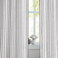 thumbnail image 6 of AZZCIA Black Striped Linen Semi Sheer Grommet Curtain Panels, 2 Panels, 40"W x 95"L, 6 of 8