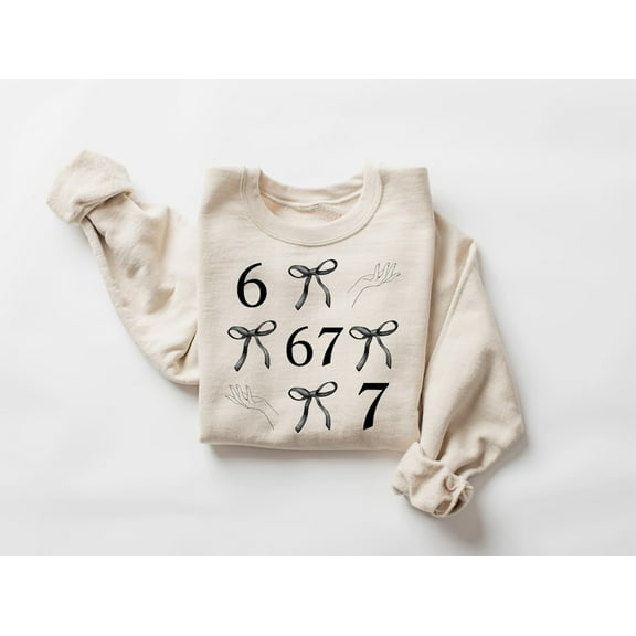 6 7 Design Tee, Number 67 Saying Shirt,Six Seven Sweatshirt, 67 Coquette Shirt, Viral Trend Graphic Tee, 67 Hand Gift TSHIRT All Size S-5XL
