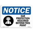 thumbnail image 1 of SignMission OS-NS-A-1218-L-15552 12 x 18 Po Panneau de Signalisation OSHA - Protection Auditive Requise au-Delà de Ce Point, 1 of 1