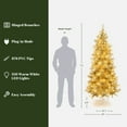 thumbnail image 3 of 7.5Ft Pre-Lit Gold Tinsel Artificial Pine Tree with Metal Stand, 3 of 11