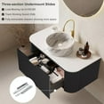 thumbnail image 5 of 24" Floating Modern Bathroom Vanity with Sink, Cabinet with Ultra-Thin Marble Ceramic Basin and Top, Extra Large Storage Drawer, Soft-Close Design, Gloss Black, 5 of 6