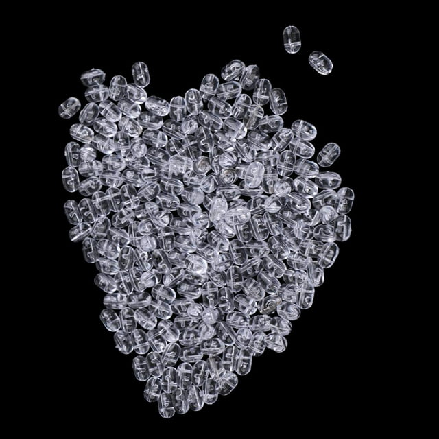 100Pcs/200Pcs Perles Transparentes Ovale 6mm Ou 8mm Perles Double Perle Trou Mer, 5 x 8mm 100Pcs