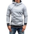 thumbnail image 2 of MIASHUI Men's Fall Winter Pullover Hoodie Diagonal Zipper Design Long Sleeve Unique Style Casual Top Grey,XL, 2 of 7