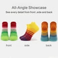 thumbnail image 2 of OpetHome 3 Pairs Colorful Striped Low-Cut Round Toe Socks, Unisex Daily Athletic Socks for Cycling Running Walking Travel Small, 2 of 6