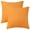 Orange, variant on REGALWOVEN Pack of 2 Corduroy Throw Pillow Covers, Soft Decorative Square Cushion Covers for Sofa Yellow 16" x 16"