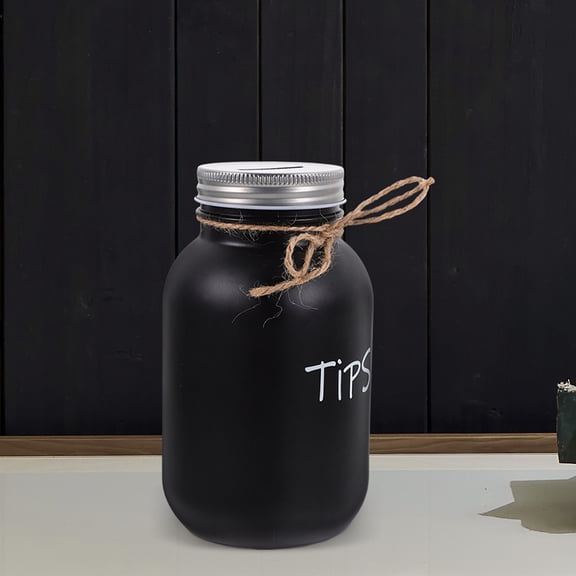 KAJNBN 2pcs Glass Tip Holder Mason Jar Piggy Bank For Adults Easy Container For Bartenders And Design