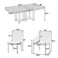 thumbnail image 6 of EUROCO 7-Piece Extendable Dining Table Set,76.4'' Wood Kitchen Table Chairs Set with 18'' Removable Leaf, 2 Arm Chairs and 4 Armless Chairs,Kitchen Table Set for 6,Brown, 6 of 6