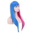 thumbnail image 4 of SUCS Brazilian Virgin Hair Full Lace Cap Band Human Hair Wigs For Black Women Fashion Sexy Wig Half Blue & Half Pink Synthe(2Pack), 4 of 4