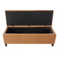 thumbnail image 6 of FFZ Brown PU Ottoman Bench With Storage Rubber Wood Legs 300lbs Capacity, 6 of 6