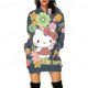 thumbnail image 3 of Sudadera con estampado de bloques de color de HELLO KITTY para mujer, moda informal, holgada, para oficina, manga larga, cuello redondo, sudaderas con capucha, tops de otoño, 3 of 5