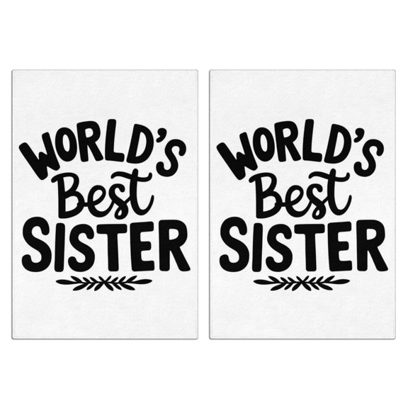 2 Pcs Funny Kitchen Towels,World’s Best Sister Microfiber Dish Towels,Kitchen Tea Towels,Kitchen Towel Set (18" X 26")
