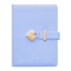 thumbnail image 1 of B6 Diario Diario con candado en forma de corazón con candado y llave Cuaderno secreto de PU Diario d Eccomum Azul, 1 of 7
