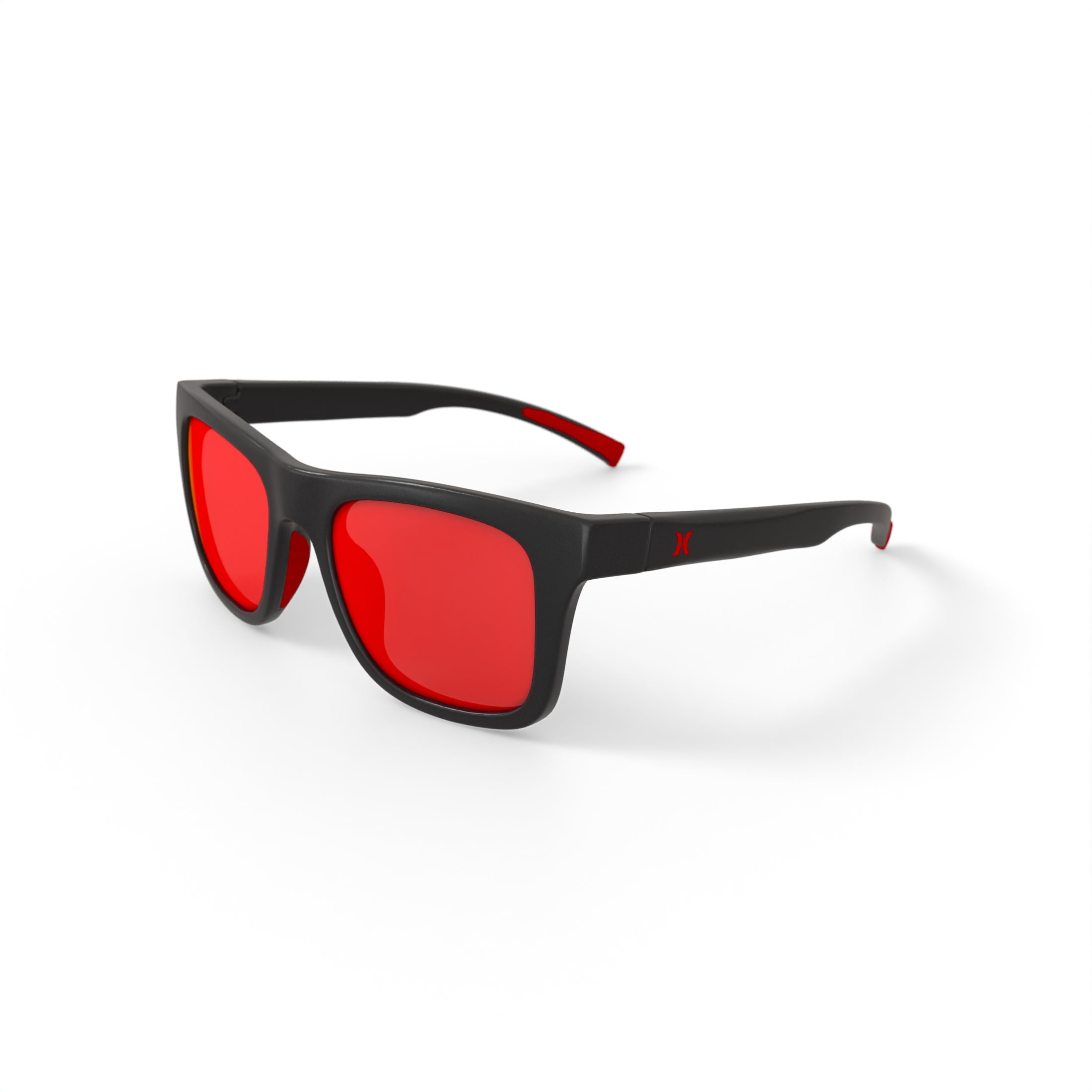 Hurley Men's Rx'able Sport Polarized Sunglasses, HSM3000P Sunrise, Black/Red, 53-20-140, with Case