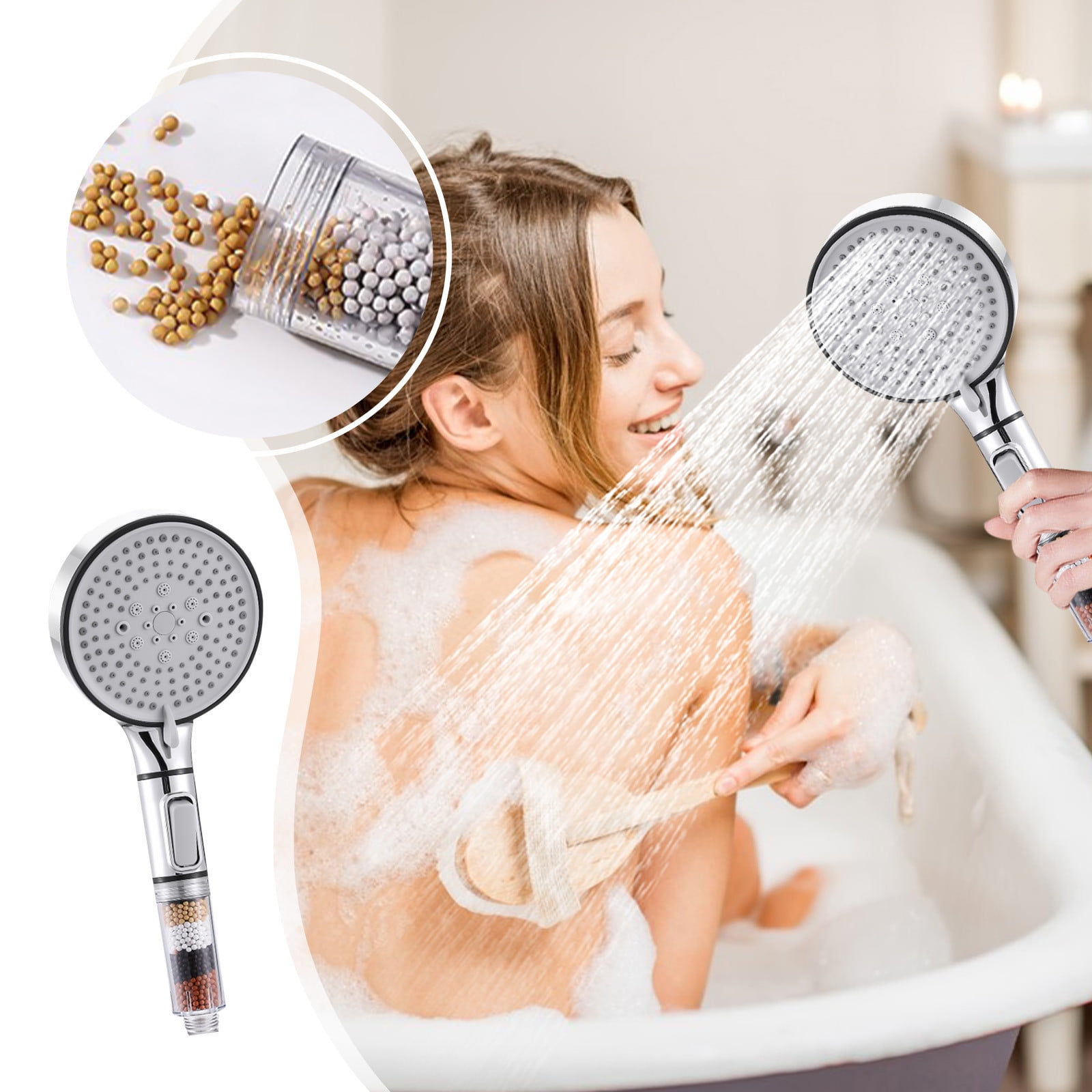 Tiitstoy with Filtering Function Shower Head HighPressure Handheld Showerhead Hard Water