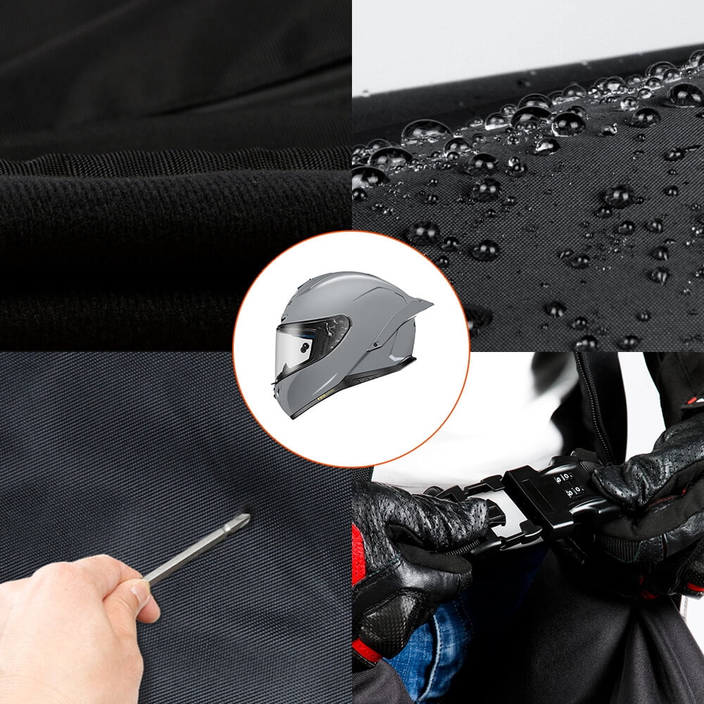 Motorcycle Helmet Bag, Foldable Waterproof Oxford Fabric Helmet Storage Bag with Combination Lock 30L Large Capacity Helmet Bag, Black
