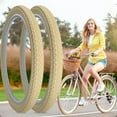 thumbnail image 2 of 26"x2.125" Cruiser Beach Bike Tires Cream Color 26"x1.75"/2.125" Replacement Folding Bicycle Tyres for City Commuter Urban Pavement, 2 of 10