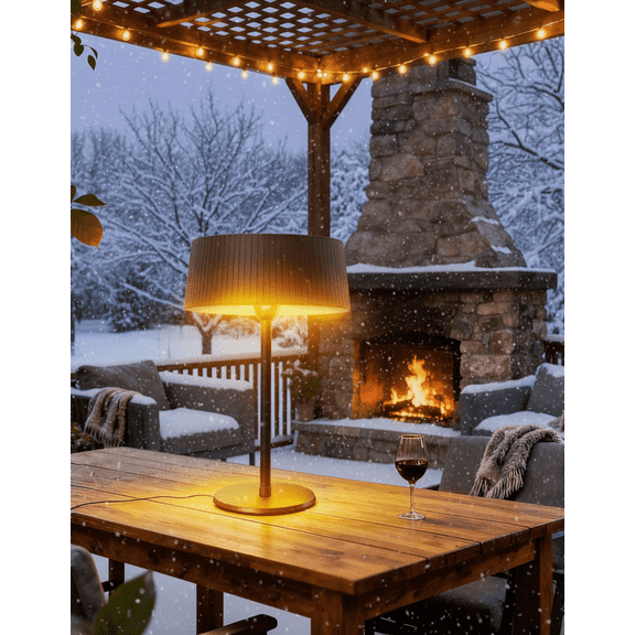 Advwin Outdoor Electric Patio Heater ,1500W Tabletop Infrared Heater, Waterproof IP55, Tip-Over Protection & Overheating Protection for Garden, Balcony, Garage, Backyard
