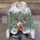 thumbnail image 2 of WILLBEST Sudadera Deportiva para Mujer, Estilo Casual, con Estampado Navideño de Ciervos con Cabeza Grande y Copos de Nieve, Cuello Redondo, Manga Larga y Capucha Ligera Chica​​, 2 of 4