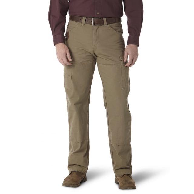 RIGGS WORKWEAR by Wrangler Pantalon Ranger pour Homme Grande Taille, Bark, 54W x 32L