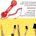 thumbnail image 2 of HUGFEGWE Retro Phone Handset, Multifunction Radiation Proof Handheld Cell Phone Receiver, Handheld Receiver with Volume Controlfor Mobile Phones, Computers (Red) CJB91-77020, 2 of 9