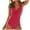 Watermelon Red, variant on WREESH Women's Shapewear Swimsuit Tummy Control One-Piece Bathing Suit with Padded Bra & Sun Protection Slim Swimwear Green