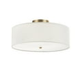 thumbnail image 3 of Globe Electric Kyle 2-Light Matte Brass Indoor Flush Mount Ceiling Light with White Linen Shade, 3 of 5