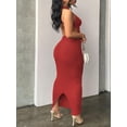 thumbnail image 3 of Women Summer Sexy Bodycon Maxi Dress Casual Long Dresses Red L, 3 of 4