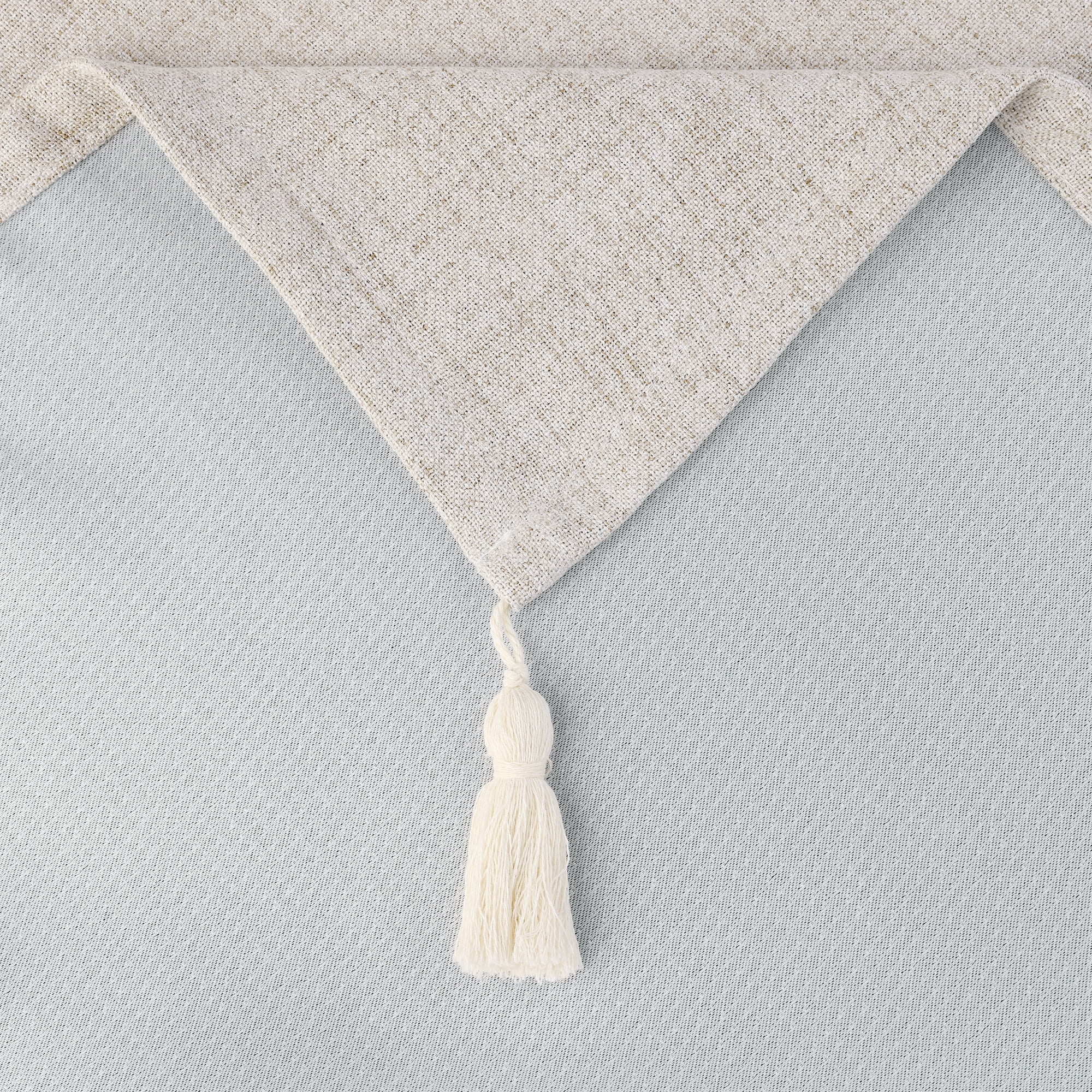 Unique Bargains Rectangle Tablecloth with Fringe for Indoor Outdoor Khaki 47"x67"