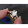 thumbnail image 3 of Perfect 2 Carat Pear cut Man made diamond moissanite and Man made diamond moissanite Halo Weding Ring Set with 18k Gold Plating, 3 of 6