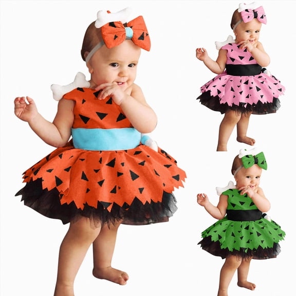 mgoYE Infant Baby Toddler Girl Halloween Party Dress Up Age Outfit with Headband(Green,12-18 Months)