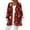 Red, variant on Women's Casual and Fashionable Christmas Printed Lightweight Mid-Length Jacket Cardigan, for Spring and Fall Wear,Red,L