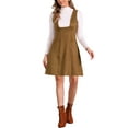 thumbnail image 2 of Vestido de tirantes tipo pinafore INSPIRE CHIC para mujer, con bolsillos, casual, vintage, de ante sintético, 2 of 6