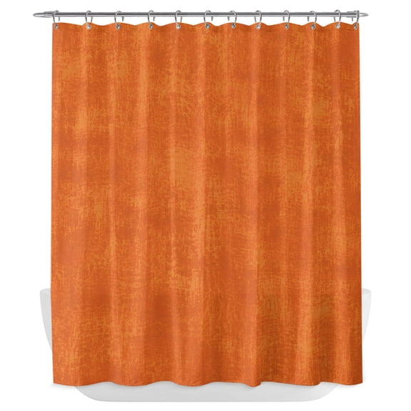 Burnt Orange Shower Curtain - Water Repellent Fabric Shower Curtains Washable, Country Farmhouse Warmth Orange Mottling Decorative Polyester Cloth Bathroom Curtains Modern Bath Decor 72"x84"