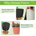 thumbnail image 6 of FIASON 6 Pack Self Watering Plant Pots, Black with Brown Base, 5/5.5/6/6.5/7/8 Inch, with Watering Lip, Drainage Holes & Removable Saucer, for Indoor Outdoor Garden House Plants, 6 of 10