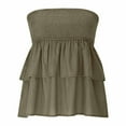 thumbnail image 6 of Womens Tops Summer Solid Color Sleeveless T Shirts Leisure Loose Fit Strapless Summer Shirts, 6 of 6