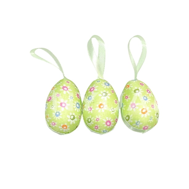 Decoraciones de Pascua para el Hogar 3 Piezas Colgando Simulación de Pintura de Bricolaje, Huevos de Plástico Verde 15x5x3cm para la Disposición de la Escena, Apoyos de Resurrección