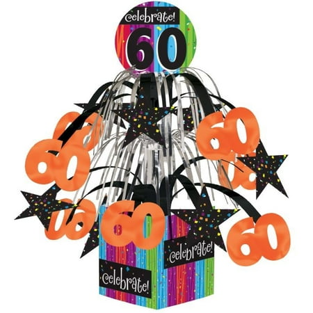 40th Birthday Centerpieces - Access Milestone Celebrations 60th Birthday Mini Cascade Centerpiece, 1 Ct