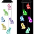 thumbnail image 1 of Cat Wind Chimes Color Changing Car Solar Wind Chimes Regalos al aire libre para mamá Abuela Amigos Regalos de cumpleaños, Jardinería Gift Memorial Wind Chimes JAMW Sencillez, 1 of 5