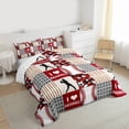 thumbnail image 4 of Feelyou Cartoon Baseball Print Bedding Comforter Set, Sports Player Twin Comforter Sets, Red Stripes Patchwork Reversible Bedding Set, Ultra Soft Bedroom Decor, 2pcs, 4 of 9