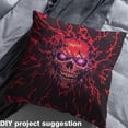thumbnail image 2 of Feelyou Red Gothic Skull Fabric by the Yard 3 Yards, Horror Halloween Sewing Fabric, Teens Boys Girls Home Decor Fabric by the Yard, Super Cozy Room Decor, 2 of 6