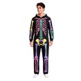 thumbnail image 2 of Halloween Onesie Adult Bone Skeleton Long Sleeve Hooded Pajamas for Women Men Soft Plush One Piece Jumpsuits Loungewear Romper Unisex Outfit Fall Winter, 2 of 6
