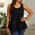 thumbnail image 2 of Ahabrexf Plus Size Vest Tops for Women Loose Fit Round Neck Sleeveless Casual Top Polyester Solid Color 1 Pc, 2 of 8