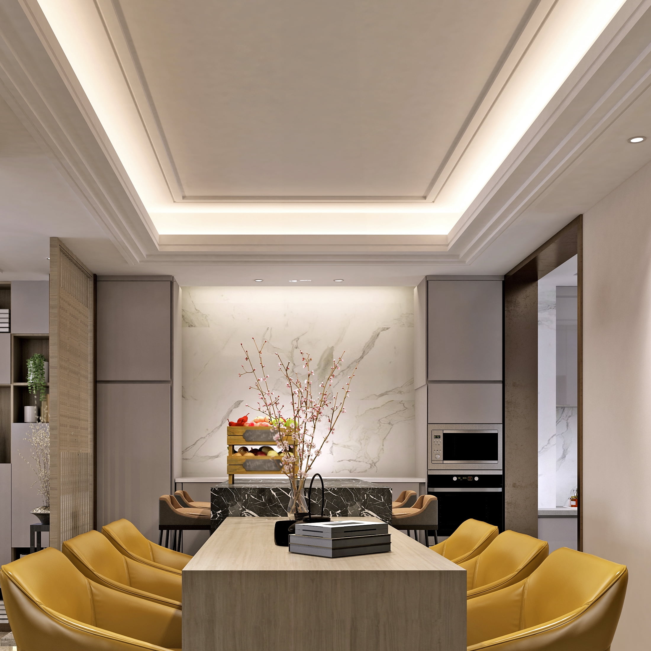 Maxxima 72 in. LED Under Cabinet Strip Light, Hardwired, 2760 Lumens, 3000K Warm White, 120V White Cove Light