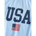 thumbnail image 5 of ZAFUL Women's Graphic Tee Patriotic American Flag Short Sleeve Crop T-shirt Light Blue M, 5 of 5