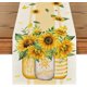 thumbnail image 1 of Camino de mesa de verano, jarrón de girasol amarillo brillante, diseño de rayas de granja de temporada, arpillera, decoración de mesa de comedor para cocina interior, aniversario, para fiesta en casa, 1 of 3