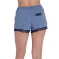 thumbnail image 3 of #followme Womens Pajamas Shorts with Lace Trim 6829-RED-S (Medium, Denim With Navy Lace), 3 of 3