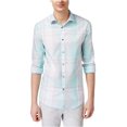 thumbnail image 2 of Alfani Mens Derby Plaid LS Button Up Shirt, Green, Medium, 2 of 2