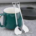 thumbnail image 2 of 4 Pcs Heart Shaped Spoons Stainless Steel Coffee Dessert Spoon Metal Stirring Spoon for Espresso Hot Chocolate, 2 of 5